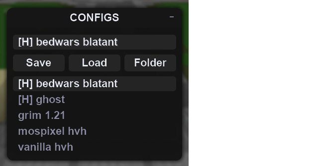 Preview of the configuration panel